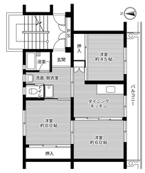 ビレッジハウス大府2号棟 (401号室)の物件間取画像